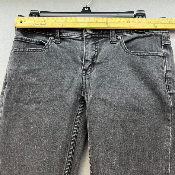 Free People Jeans Women's 27 (4) Black Classic Skinny Raw Hem Preppy Normcore - Picture 10 of 14